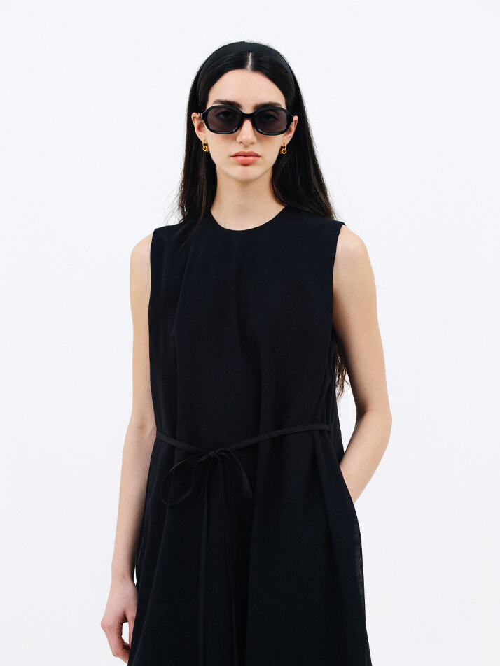 yoru layered dress_black