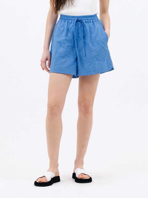 crease string mini shorts_hawaian blue