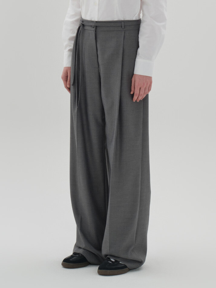 classic strap pants_gray