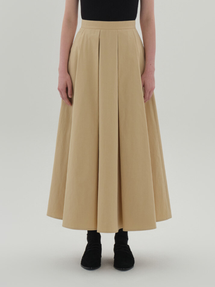 magaly pleats skirt_yellow beige