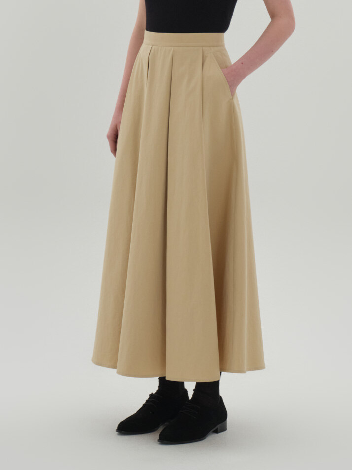 magaly pleats skirt_yellow beige