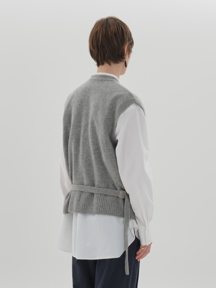 JK buckle knit vest_gray