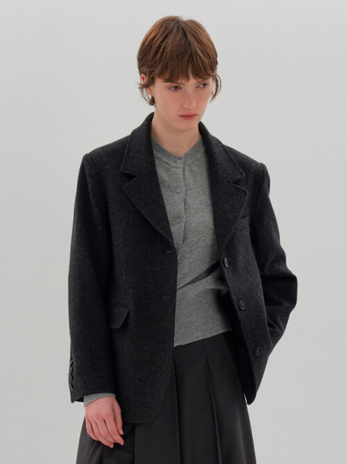 herringbone wool jacket_dust black