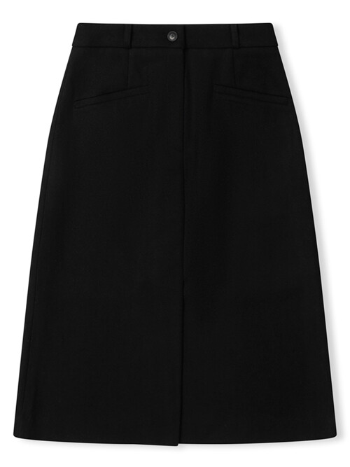 herringbone h Line skirt_black