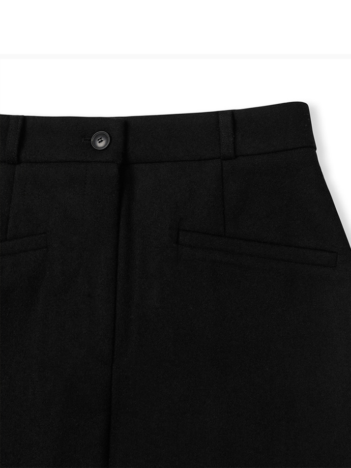 herringbone h Line skirt_black