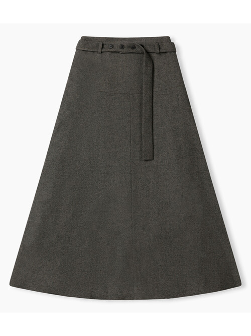 clementine belted skirt_khaki brown