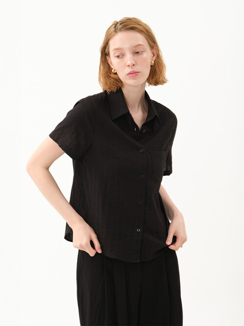 dobby stripe shirt_black