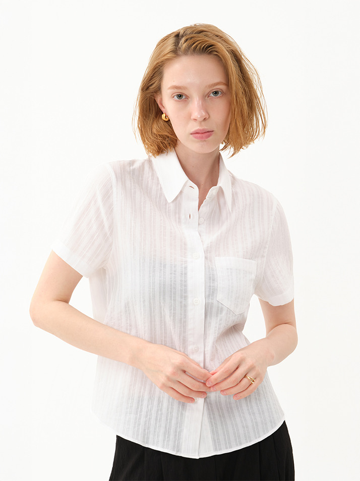 dobby stripe shirt_white