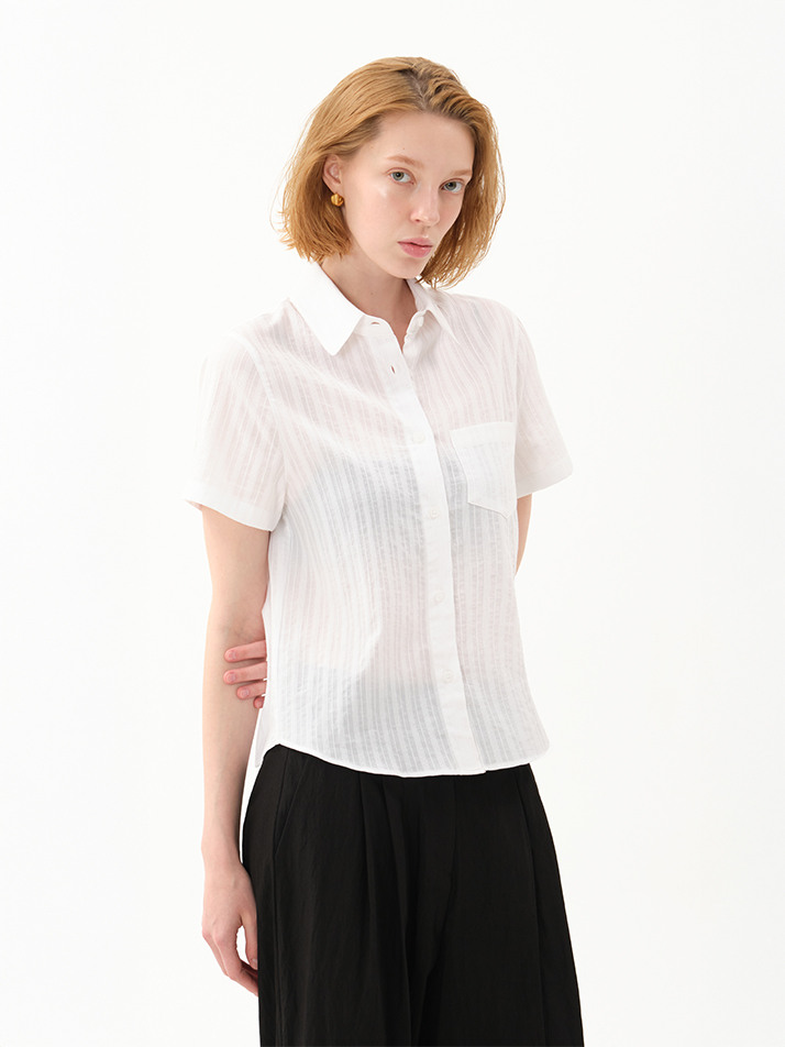 dobby stripe shirt_white