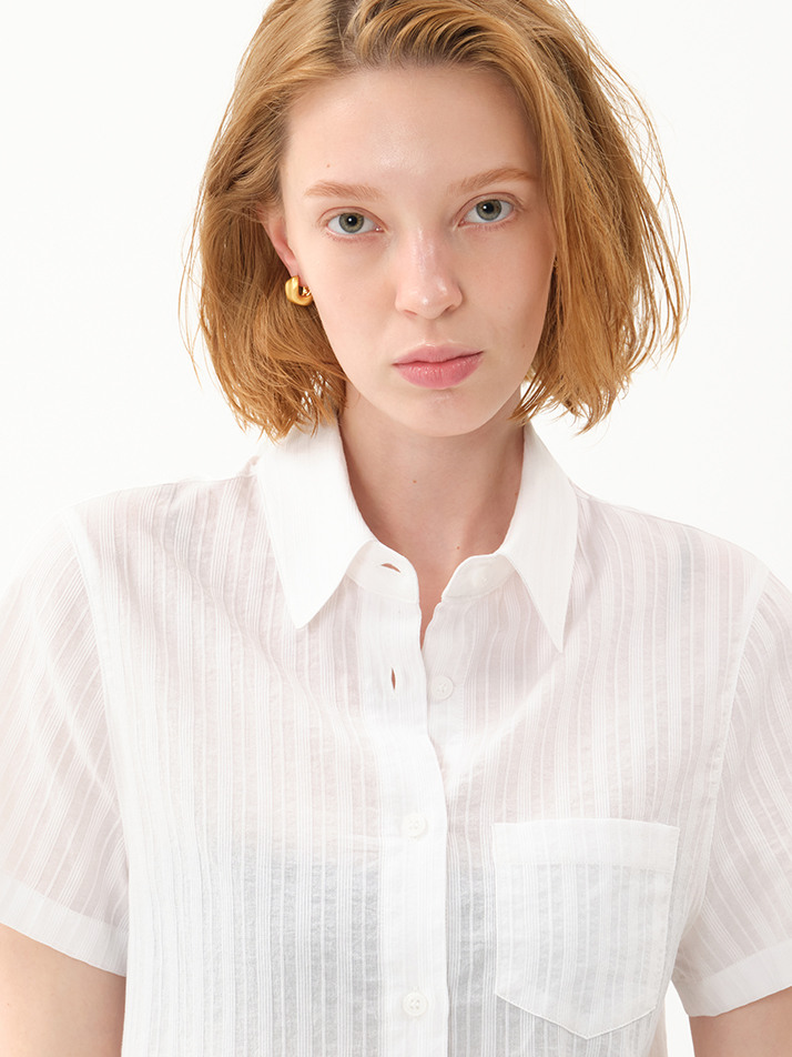 dobby stripe shirt_white