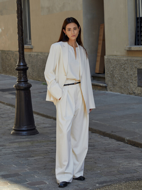 Marion asymmetrical relaxed jacket _ Ivory