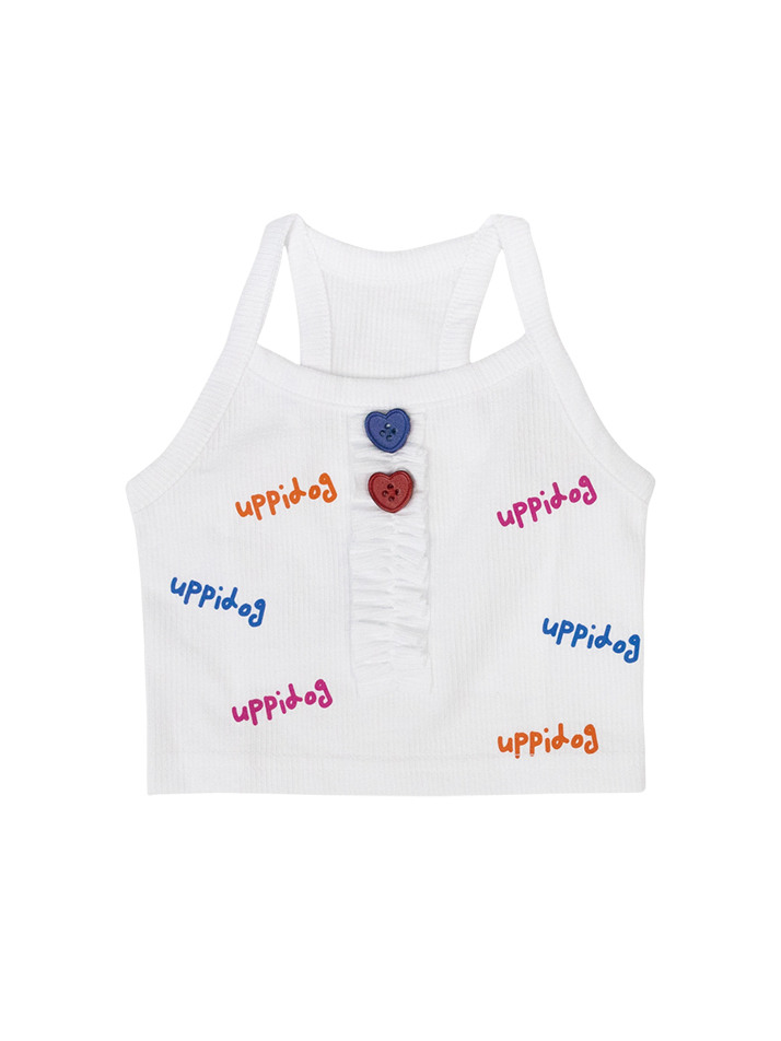 HEART FRILL CROP TOP [WHITE]