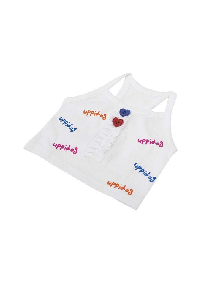 HEART FRILL CROP TOP [WHITE]