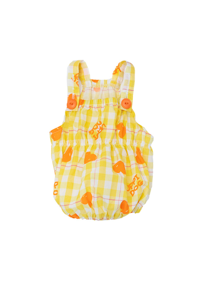 HEART GINGHAM CHECK BALLOON TEE [YELLOW]