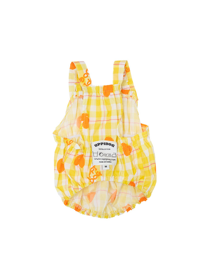 HEART GINGHAM CHECK BALLOON TEE [YELLOW]