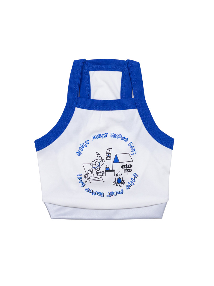 REFLECT SEMI-CROP COOL SLEEVELESS [BLUE CAMPING]