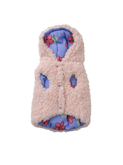 Snug reversible hoodie padding_Pink fur
