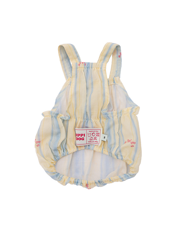 AIRY COTTON BALLOON TEE [BUTTER STRIPE]