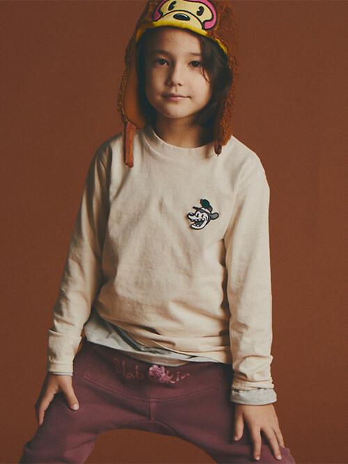 BLAH LOGO LONG SLEEVE T-SHIRT_BEIGE