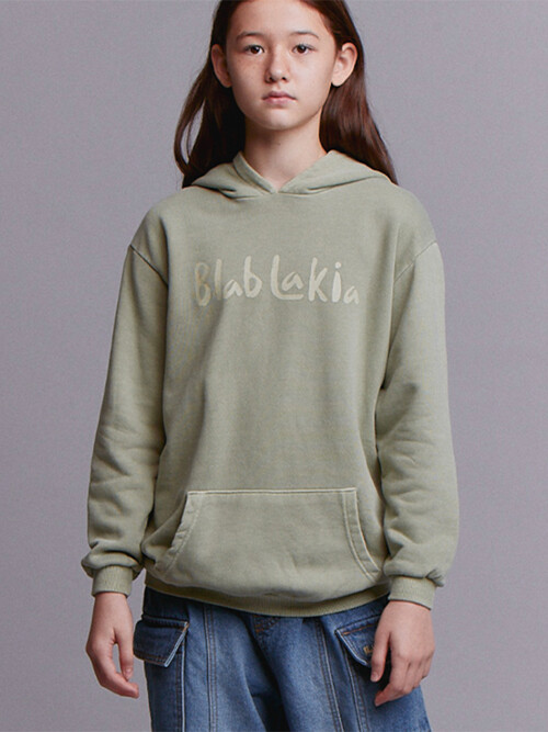 LOGO HOODED SWEAT SHIRTS_GREEN