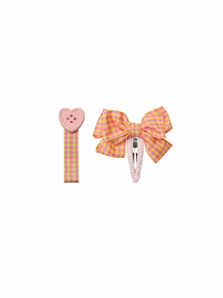 BLAB CHECKERED RIBBON PIN_PINK