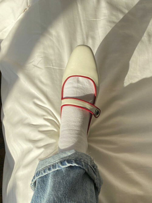 L MARY JANE ( CREAM / RED )