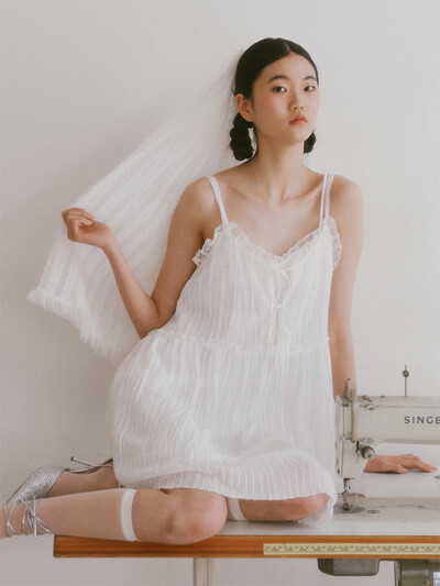 Bridal Frill Detail Veil_white