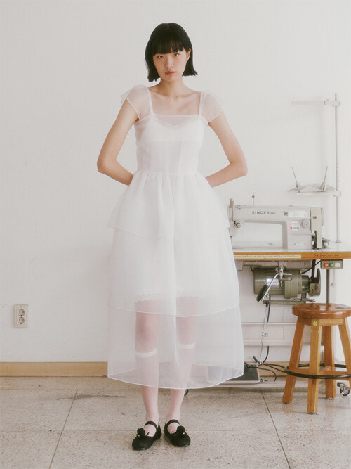 Bridal Peony Tiered Dress_white
