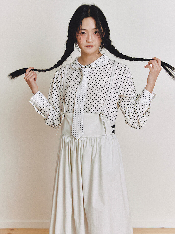 Freckle Overall Skirt_white