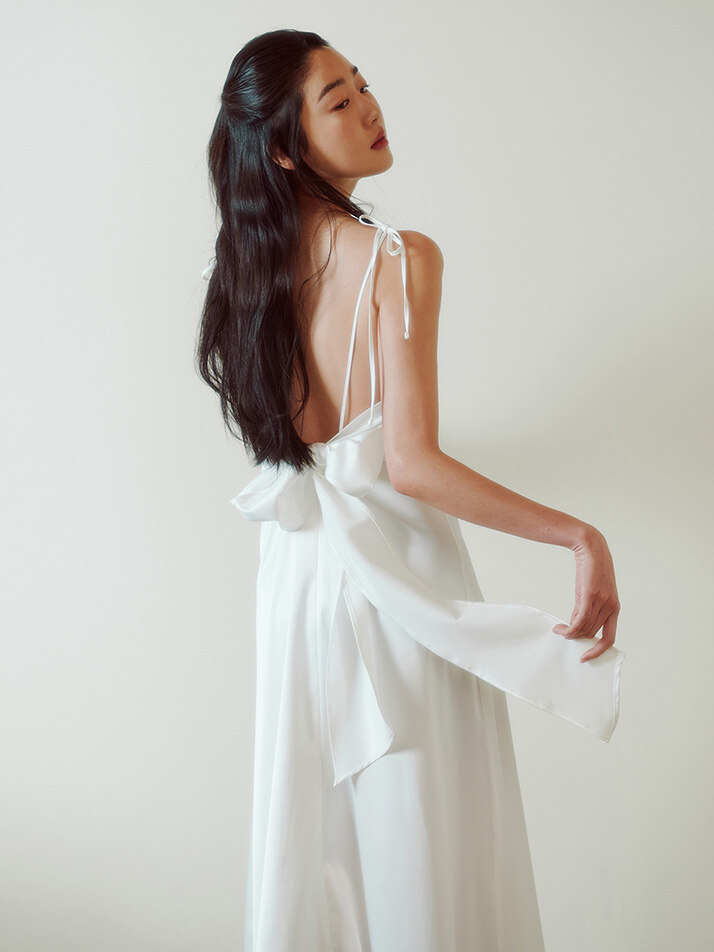 Bridal Back Ribbon Dress_white | ETERNAL JOURNEY