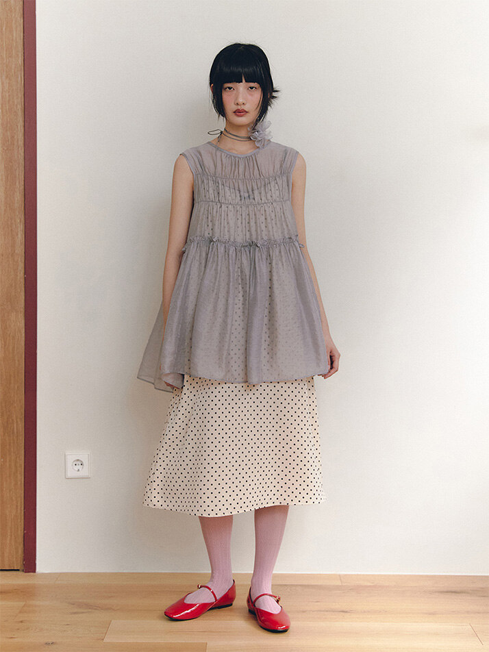 Misty Shirring Bustier_gray