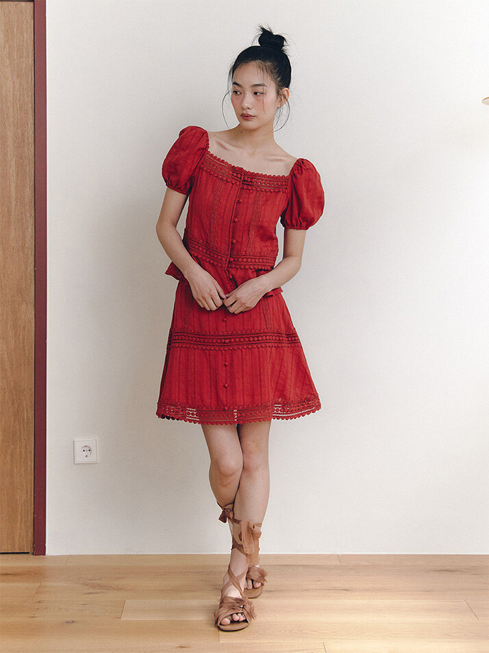 Dorothy Ethnic Skirt_red