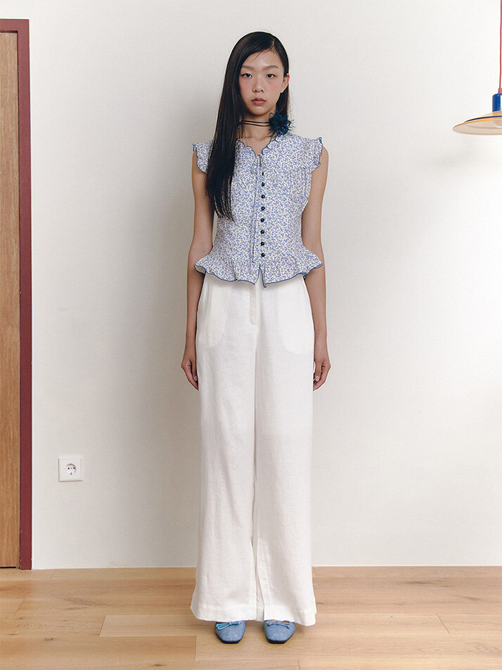 Linen Slit Pants_white