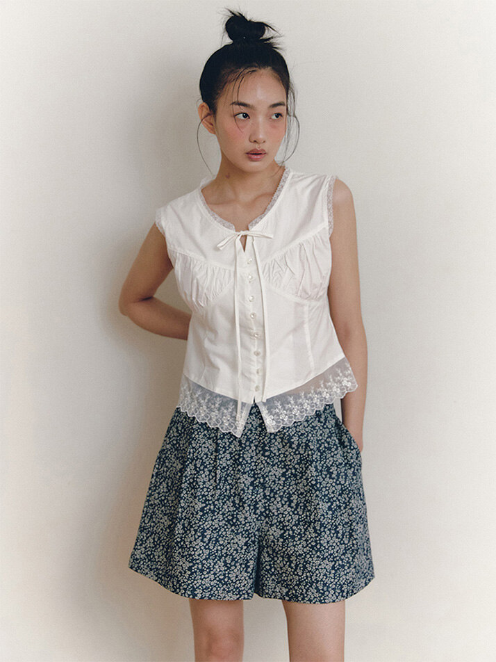 Tom Sawyer Floral Shorts_blue