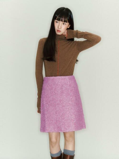 Star Candy Wool Skirt_purple