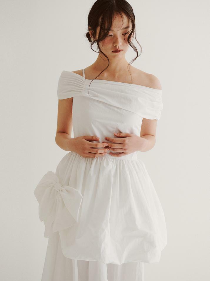 ★GANISONG★ Bridal Cloudy Bow Dress_white Bridal Cloudy Bow Dress_white | ETERNAL JOURNEY