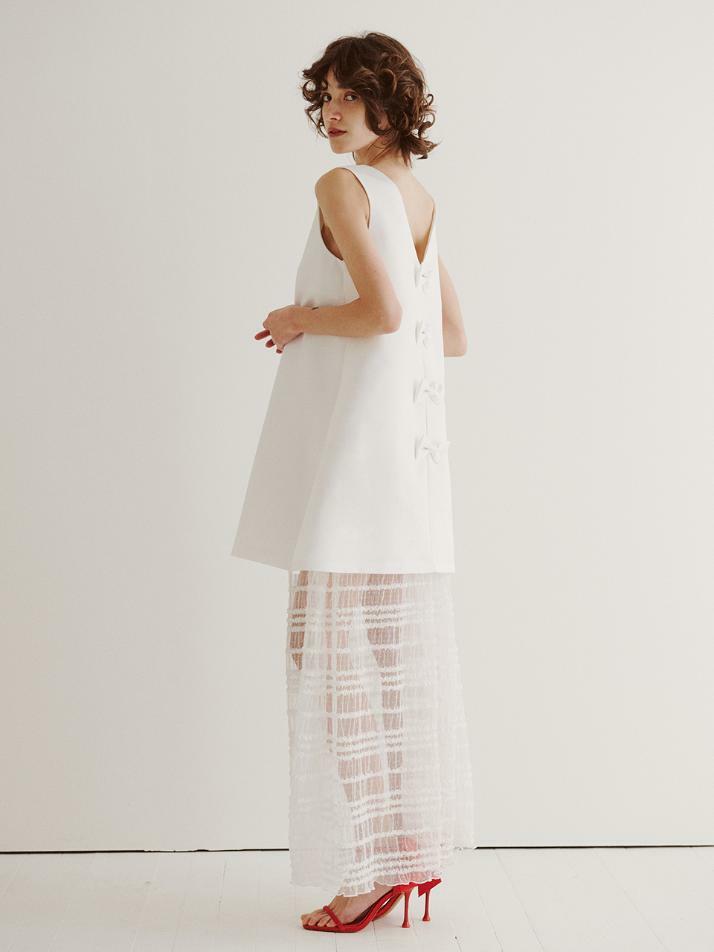 Bridal Bow Shower Dress_white