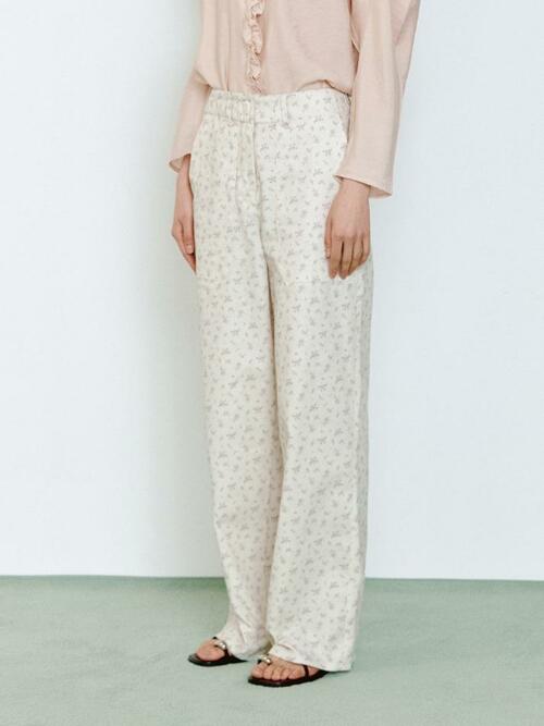 Picnic Floral Out-pocket Pants_beige