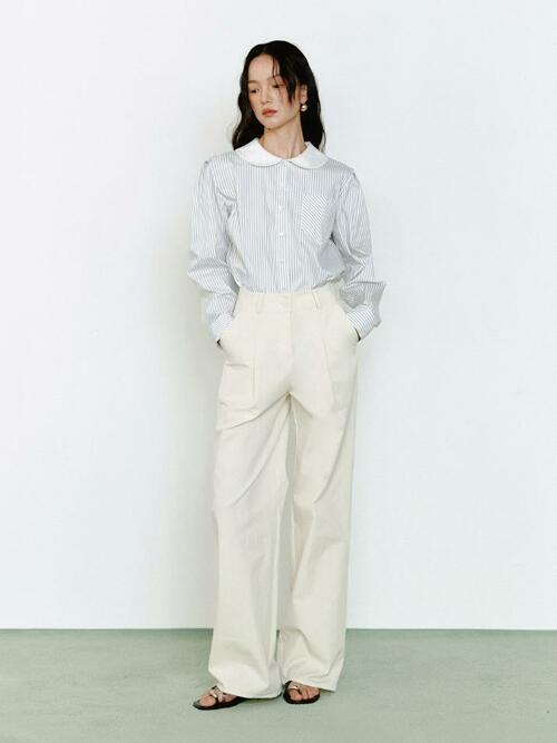 Spring Light Pin-tuck Pants_ecru