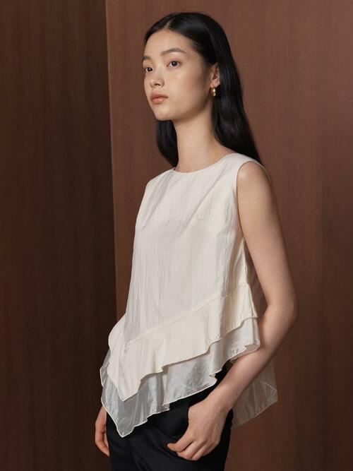 Triangle Tiered sleeveless_beige