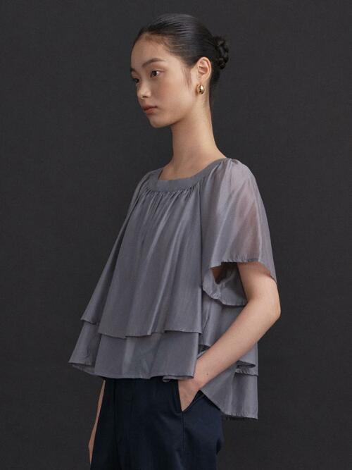 Summer Double Layered Sheer Blouse_storm
