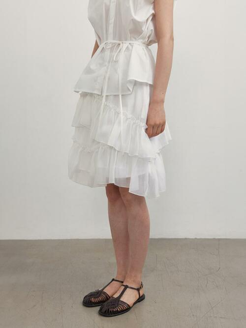 Pollen Ruffle Skirt_white