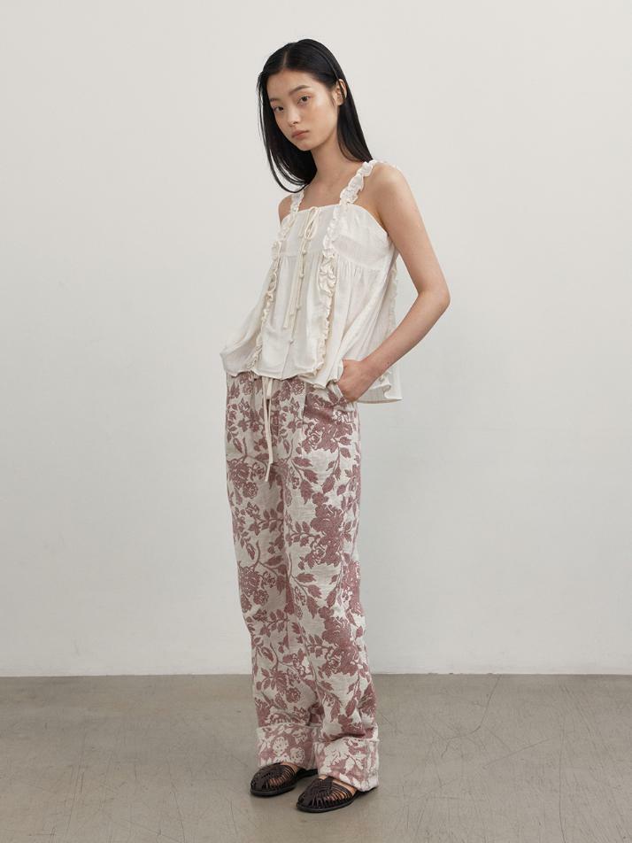 Positano Banding Pants_red