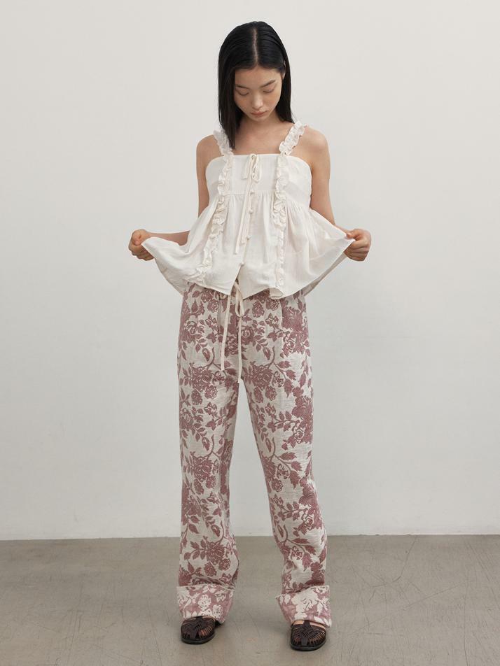 Positano Banding Pants_red