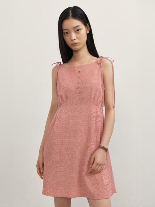 Ribbon Shoulder Mini One-piece_red gingham