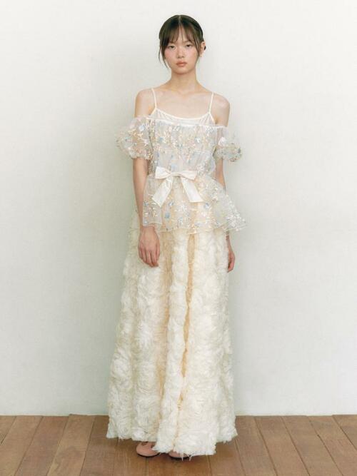 Bridal Pastel Bloom Dress_pale yellow