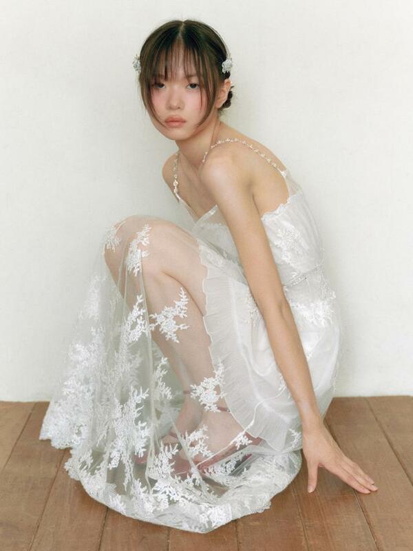 Bridal Stardust Slip Dress_white