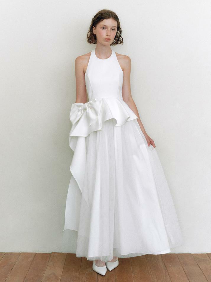 Bridal Ribbon Swan Dress_white