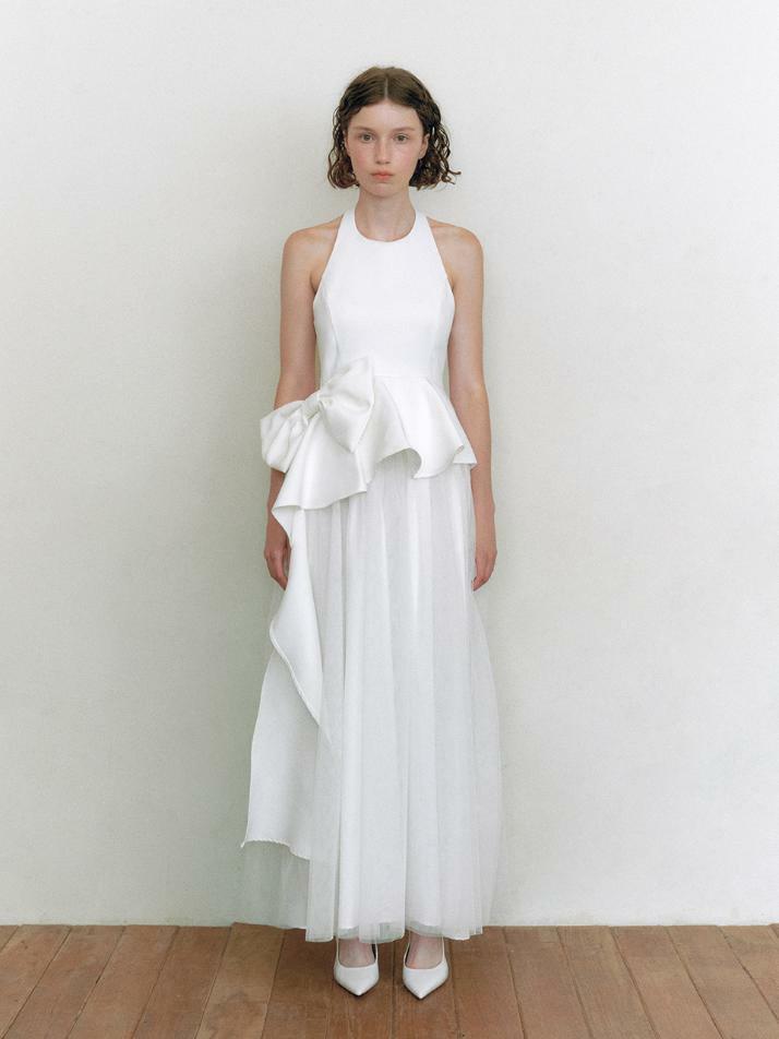 Bridal Ribbon Swan Dress_white