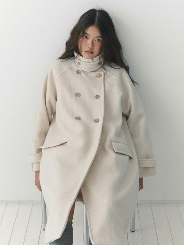 Soft Double Button Balmacaan Coat_ivory